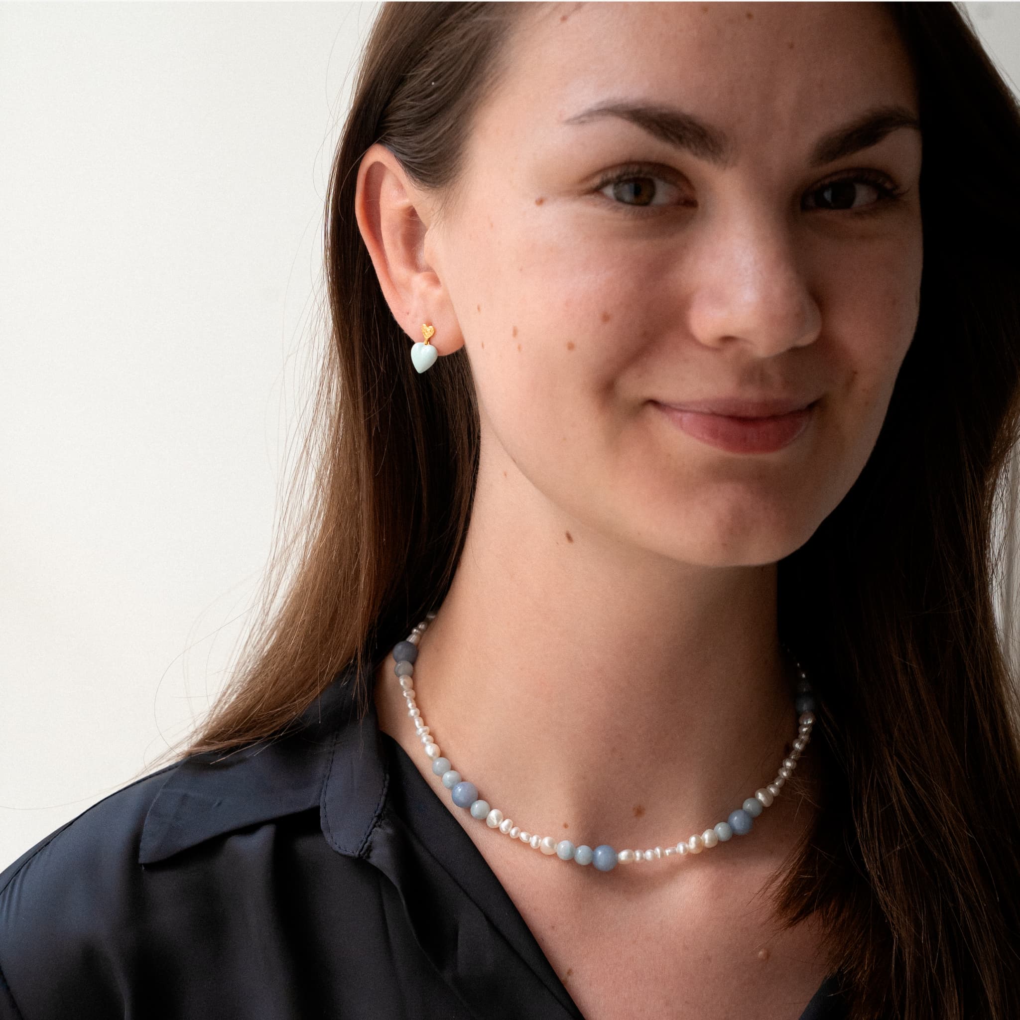 Halsband med atlantiskt sötvattenspärlor