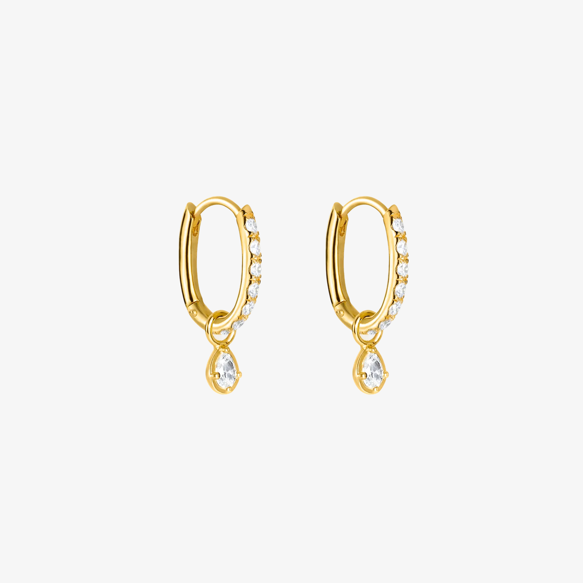 Essential Crystal Hoop och Pure Drop guldpläterad dubbel