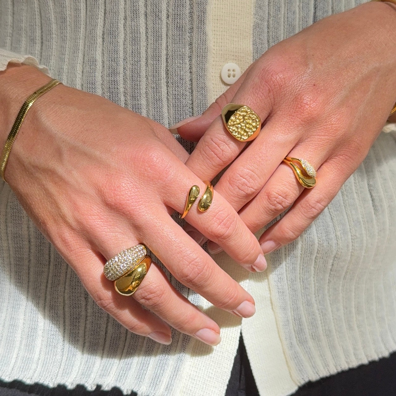 Kristallkupolring Förgylld