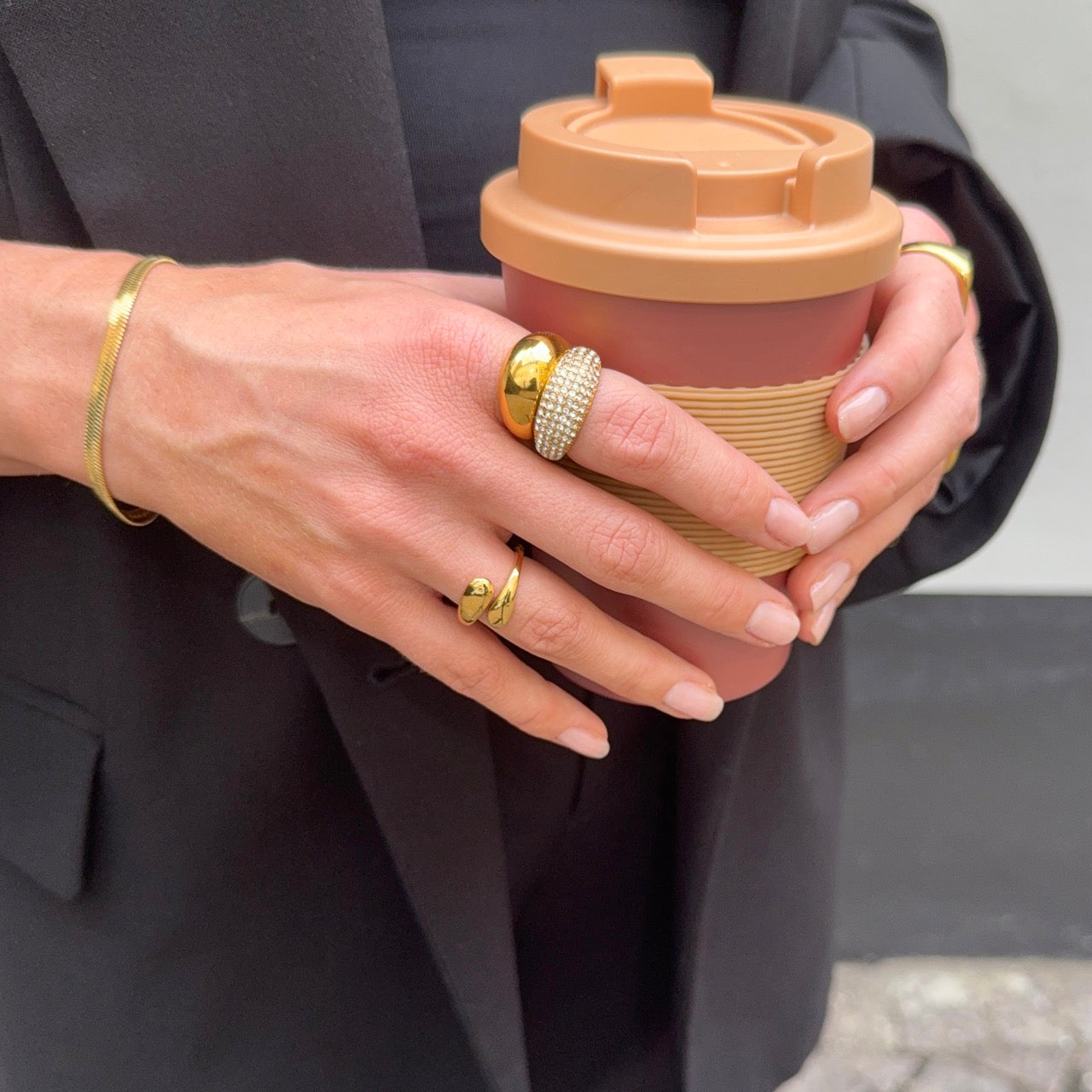 Kristallkupolring Förgylld