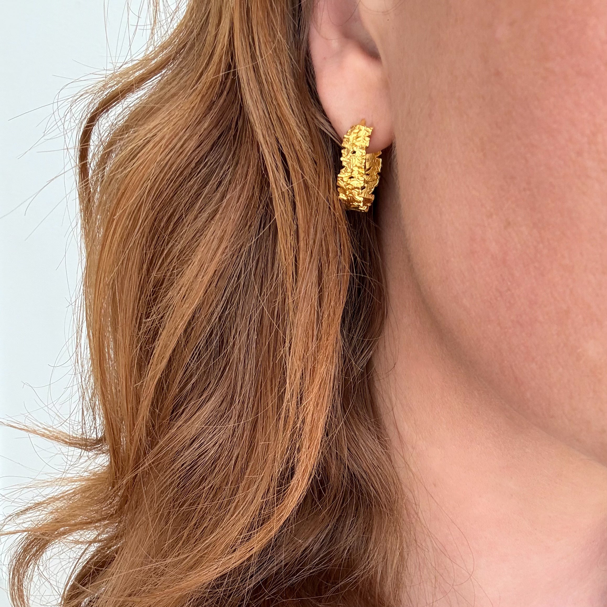 Rustike ovale øreringe