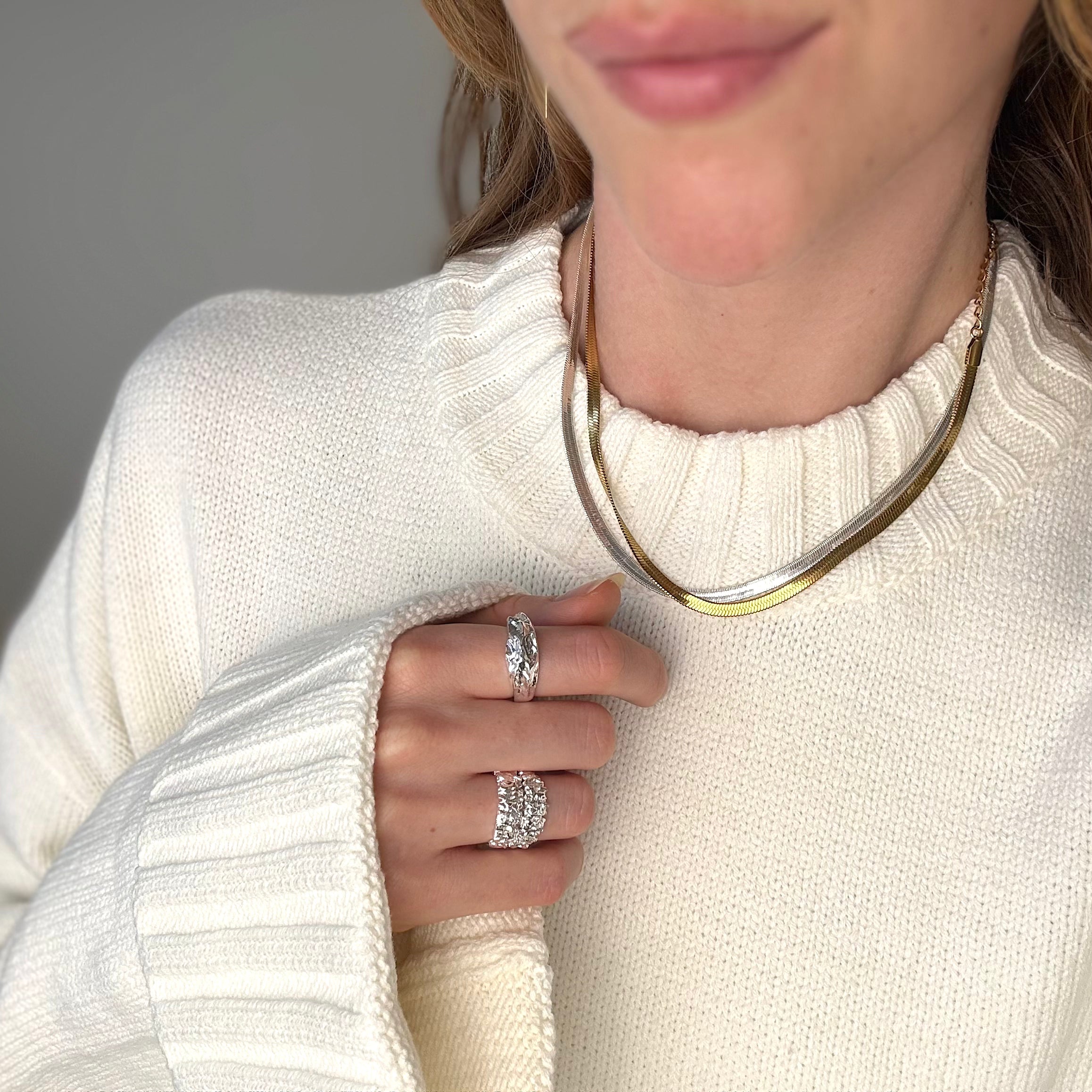 Multi Dot och Hamrad Silver Set