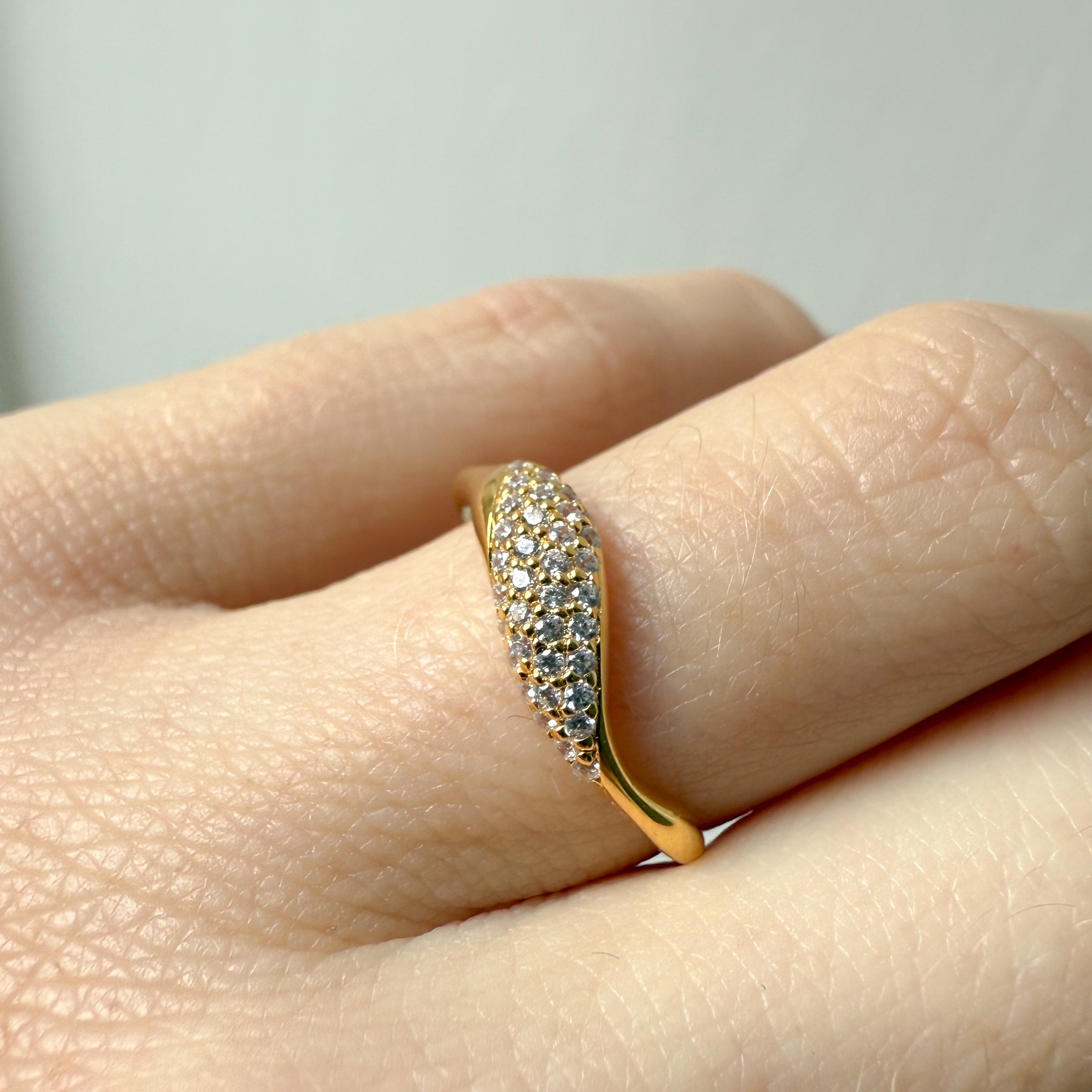 Vågkristallring Förgylld