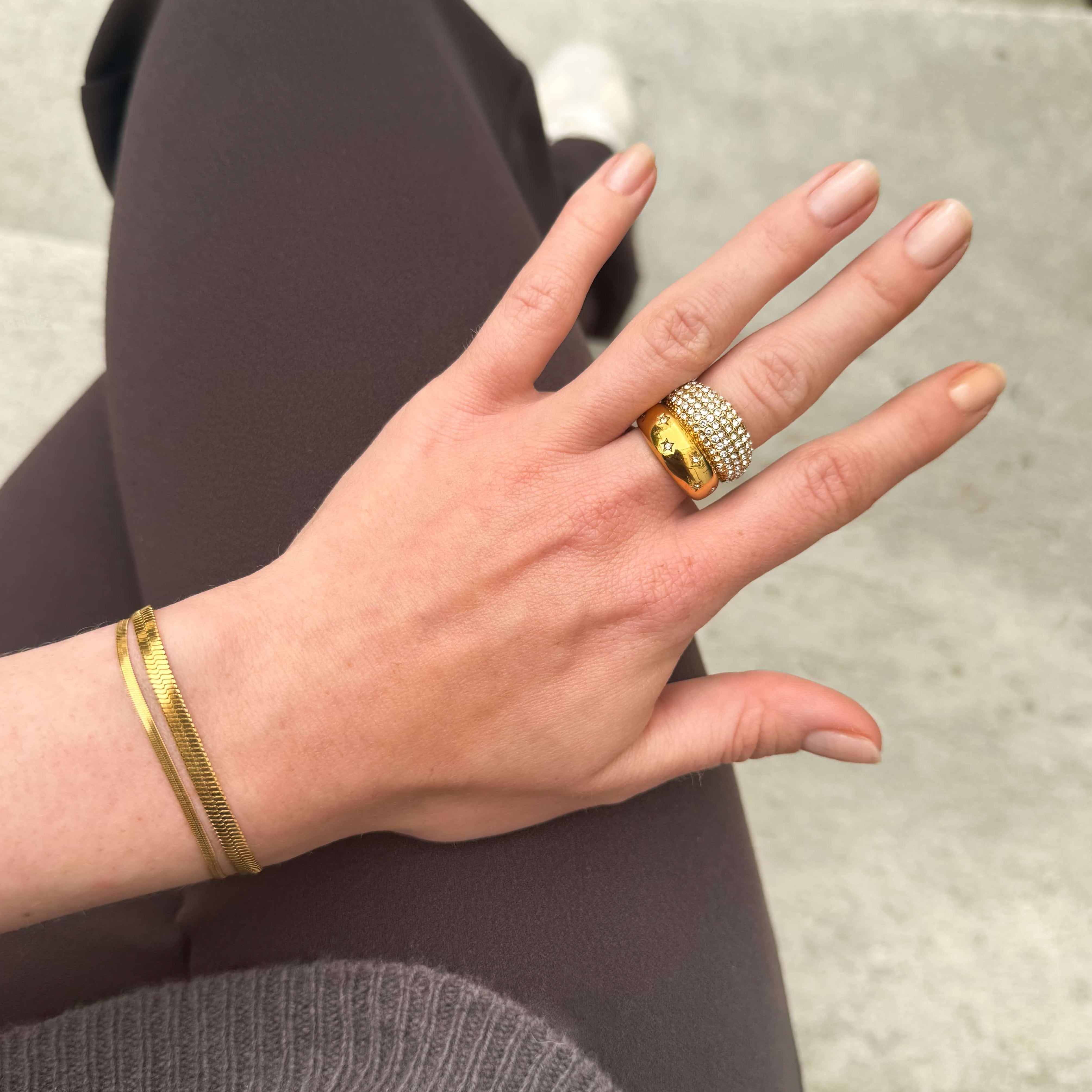 Platt ormarmband 4mm förgyllt