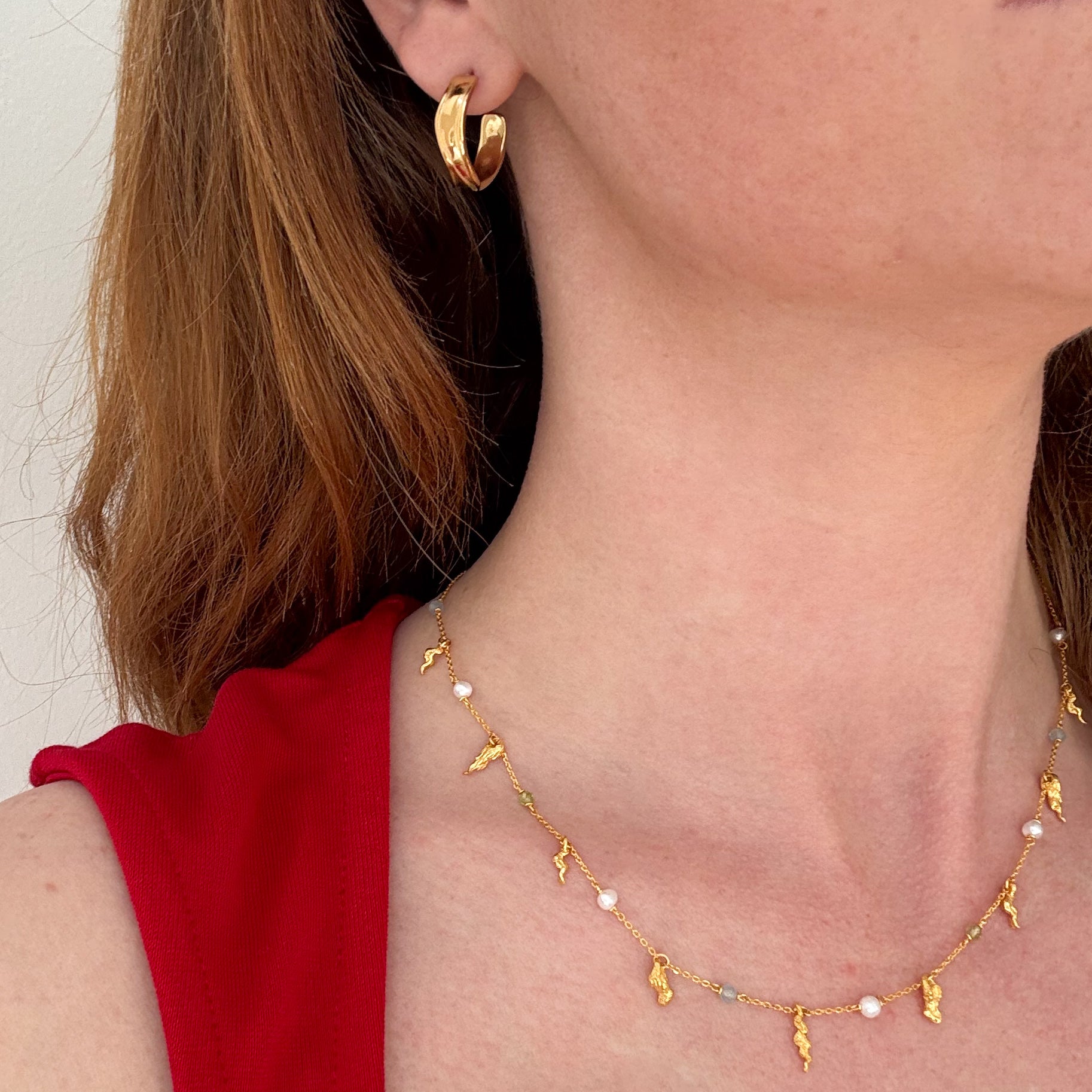 Lövprickhalsband Förgyllt