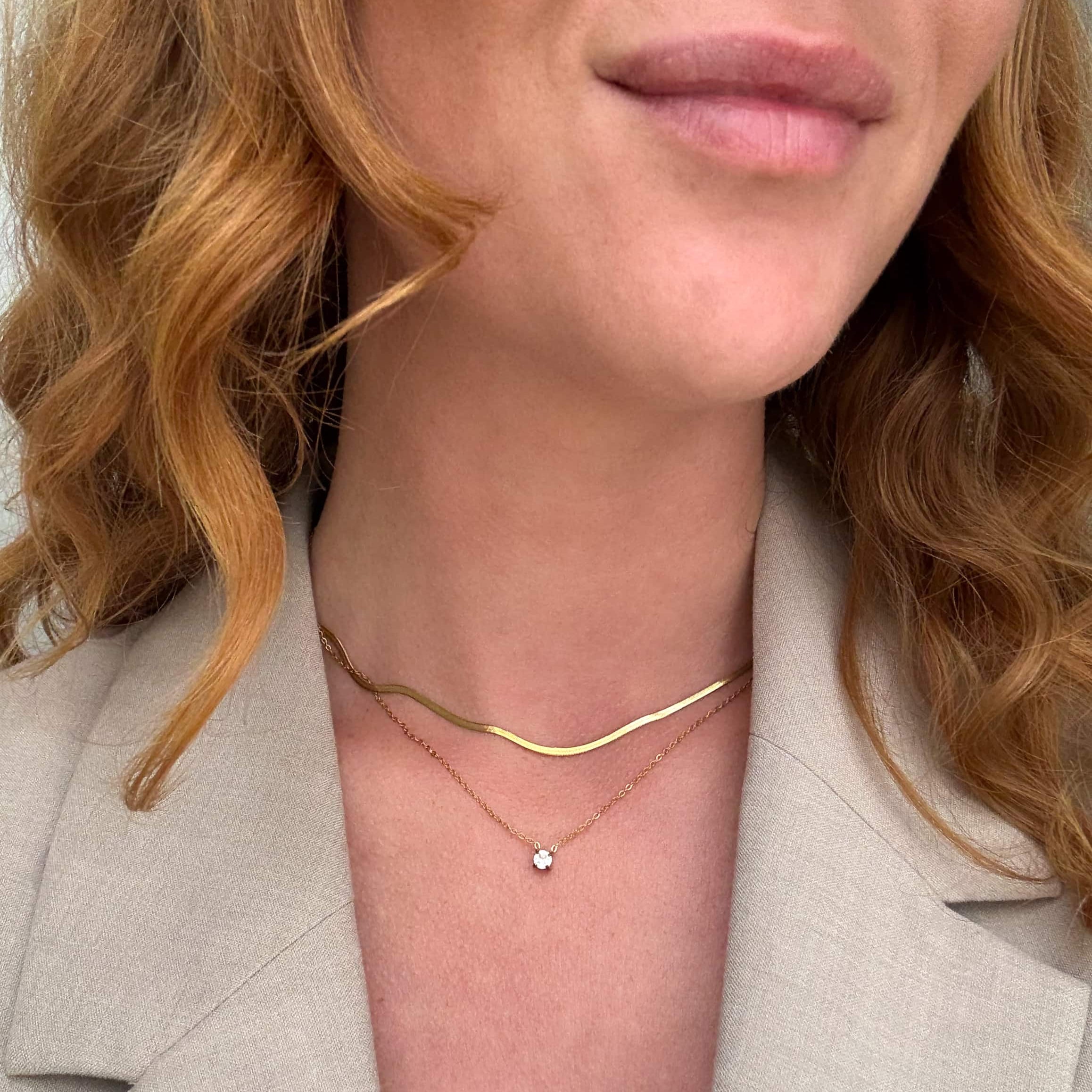 Platt Ormhalsband 2mm Förgyllt