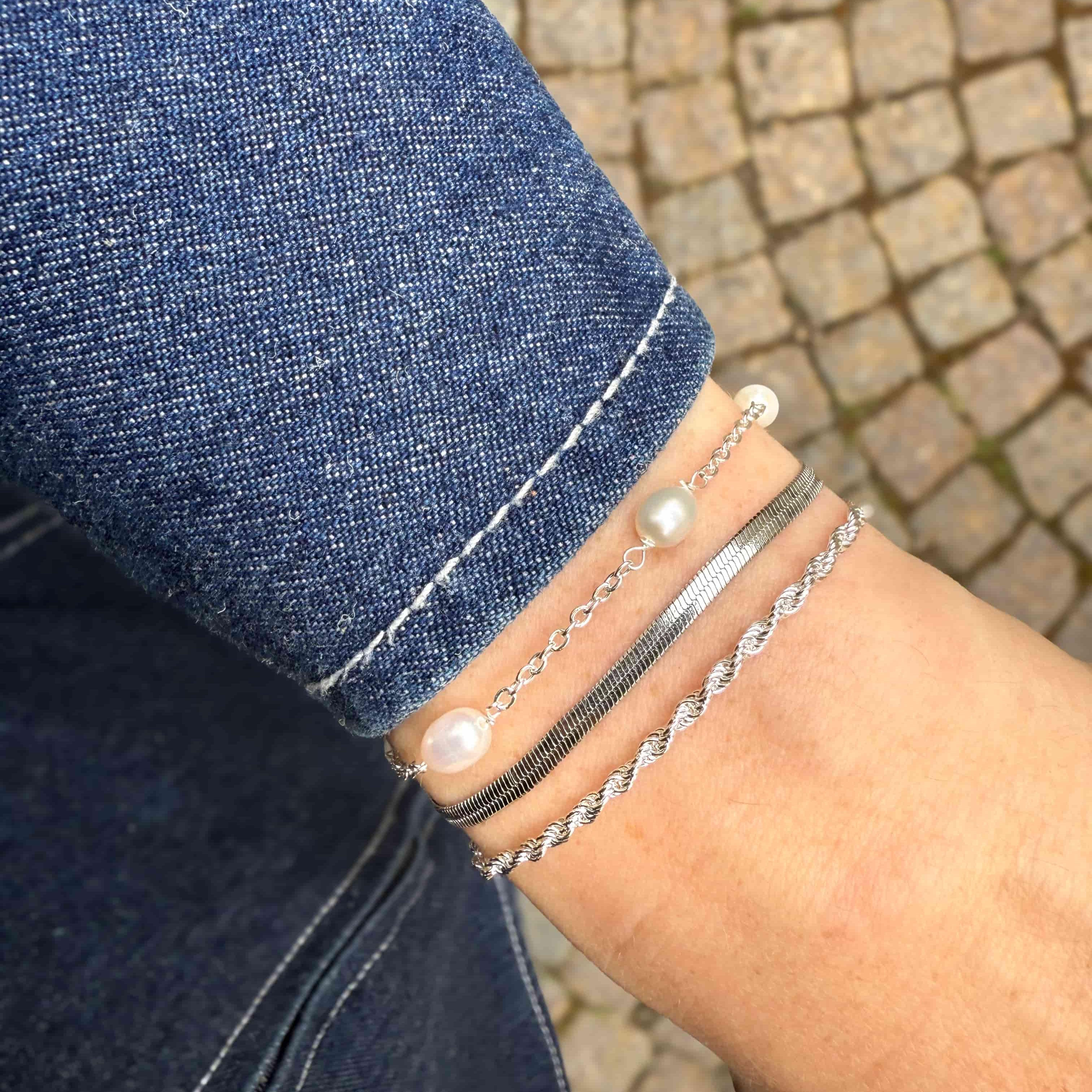 Prickig Pärlarmband Försilvrad