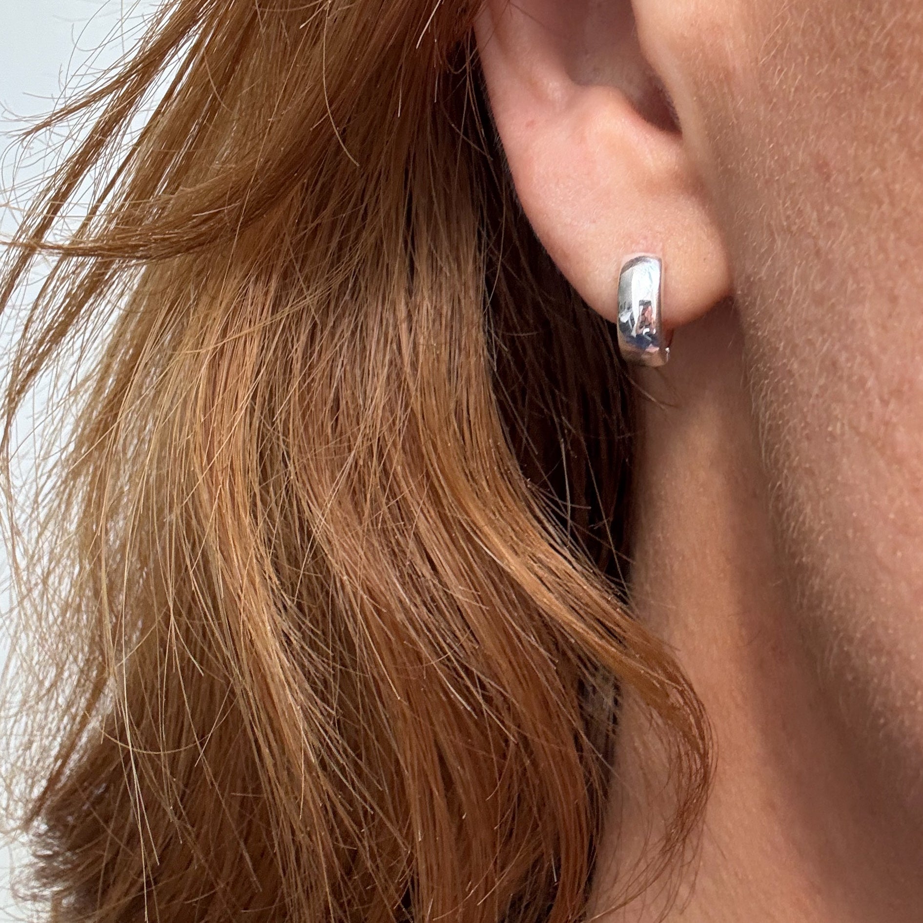 Chunky Hoops 12 mm Silver