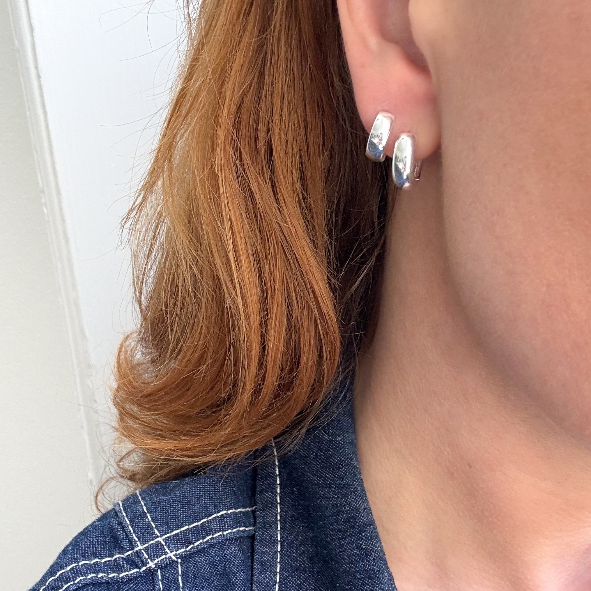 Chunky Hoops 12 mm Silver