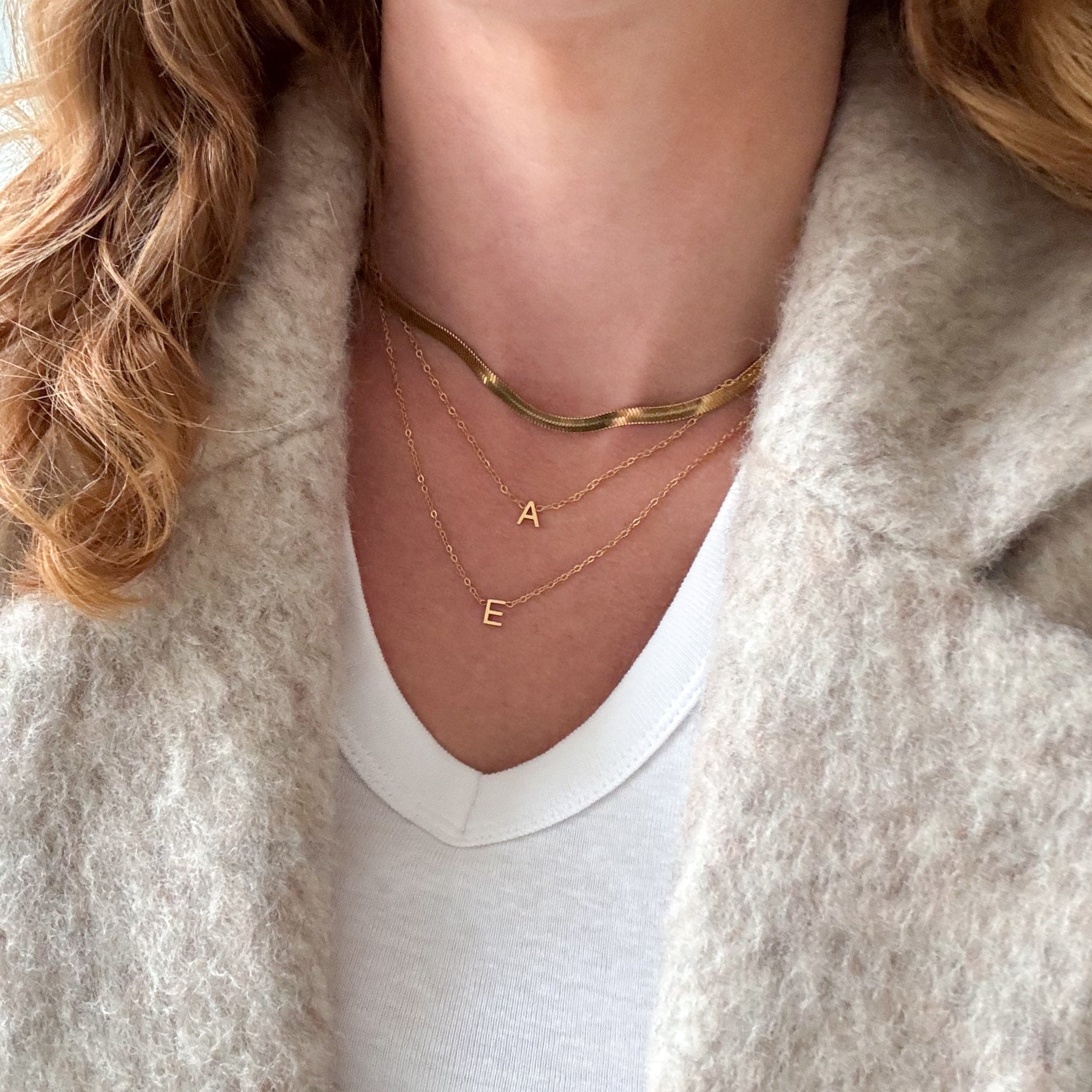 Bokstav Halsband Förgyllt