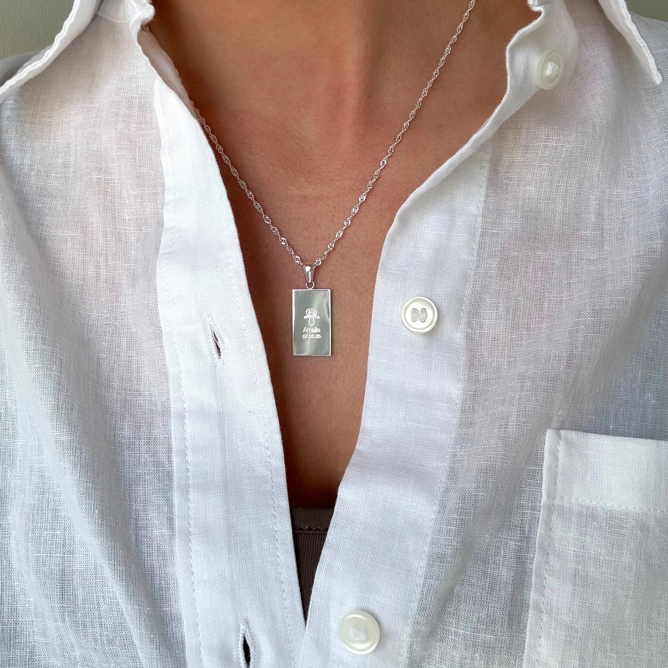 Studenthalsband Försilvrat