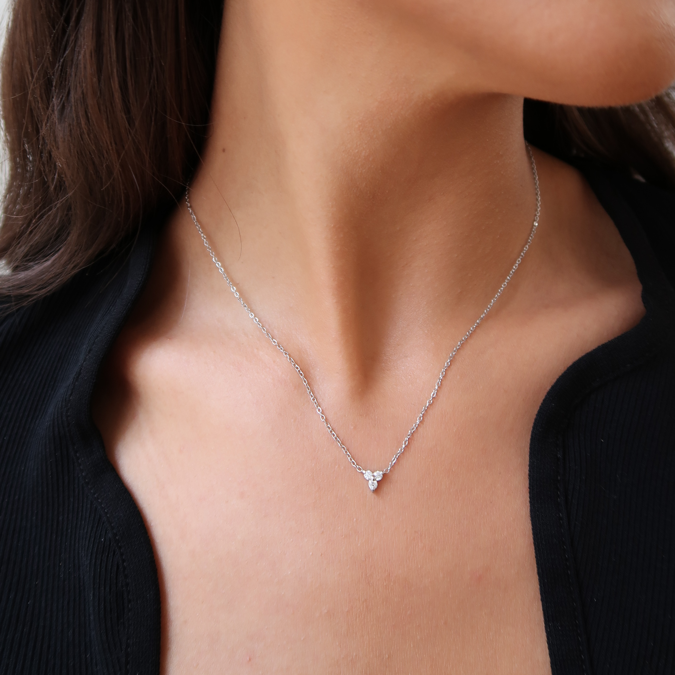 Trinity Crystal Halsband Silverfärgat