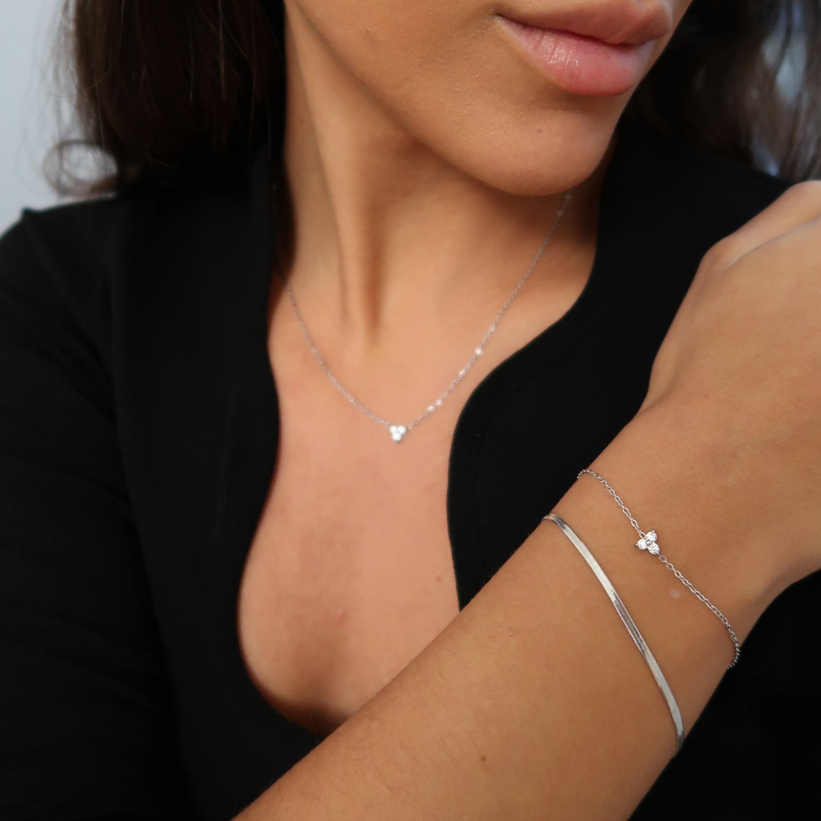 Trinity Crystal Armband Silver