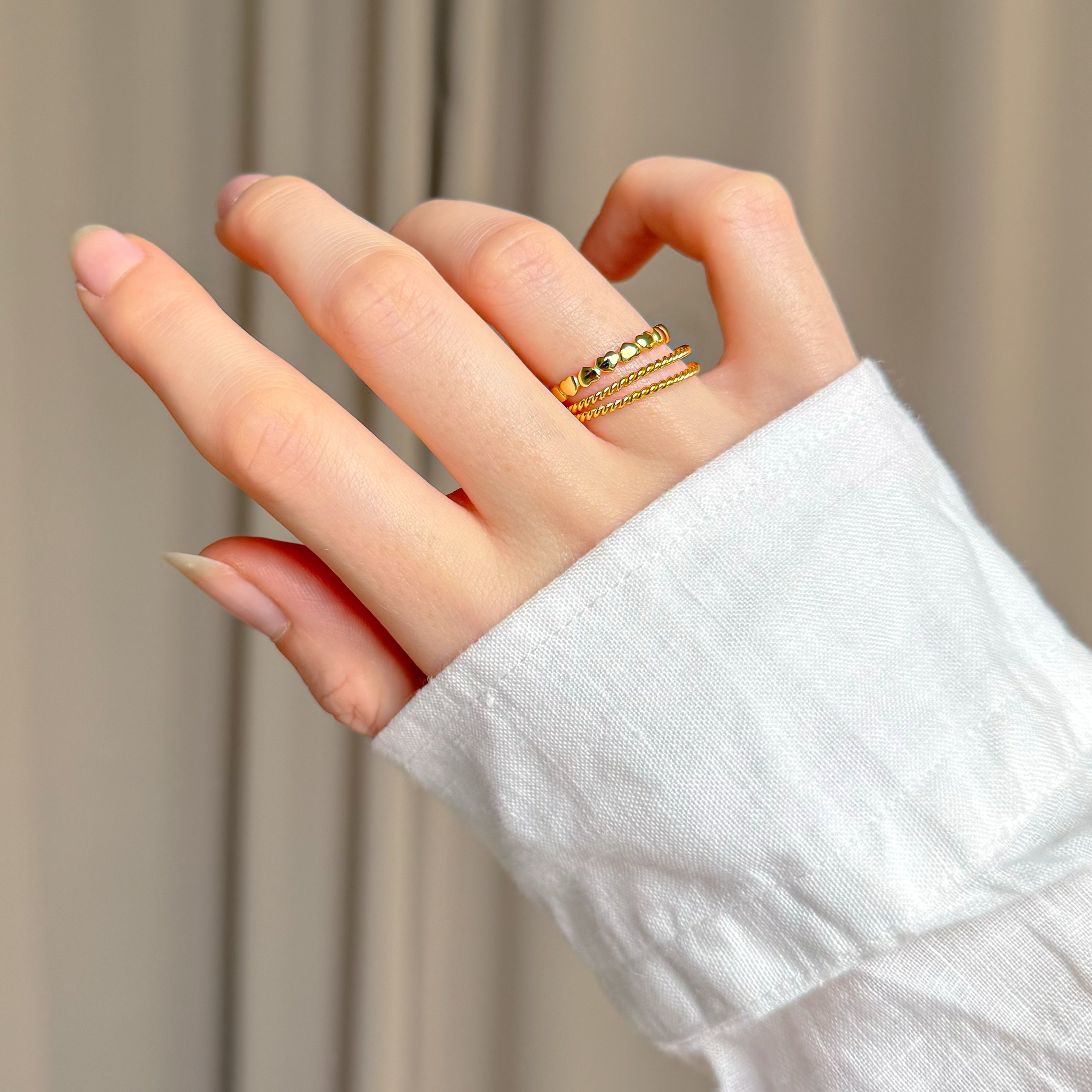 Set med enfärgade, randiga hjärtan