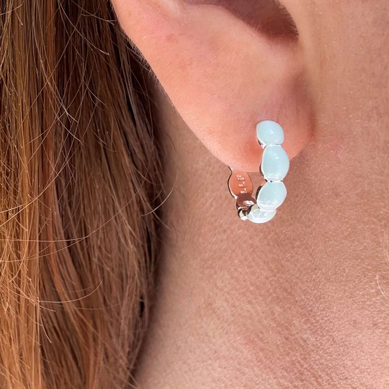 Bubbelring Blå Silverpläterad