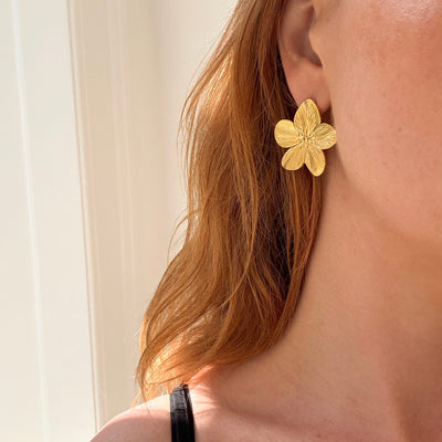 Statement blomster øreringe