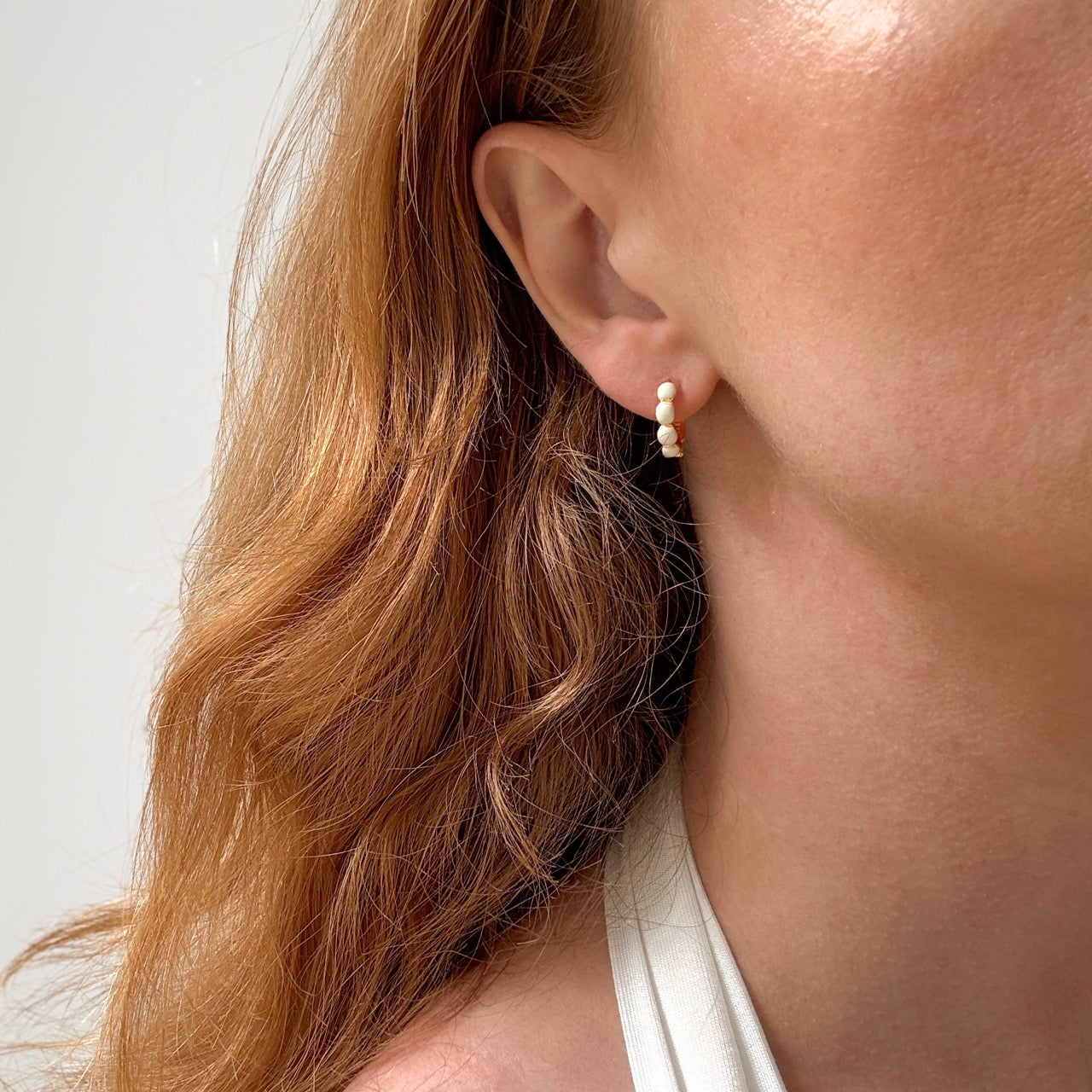 Bubbelring Creme 14 mm Förgylld