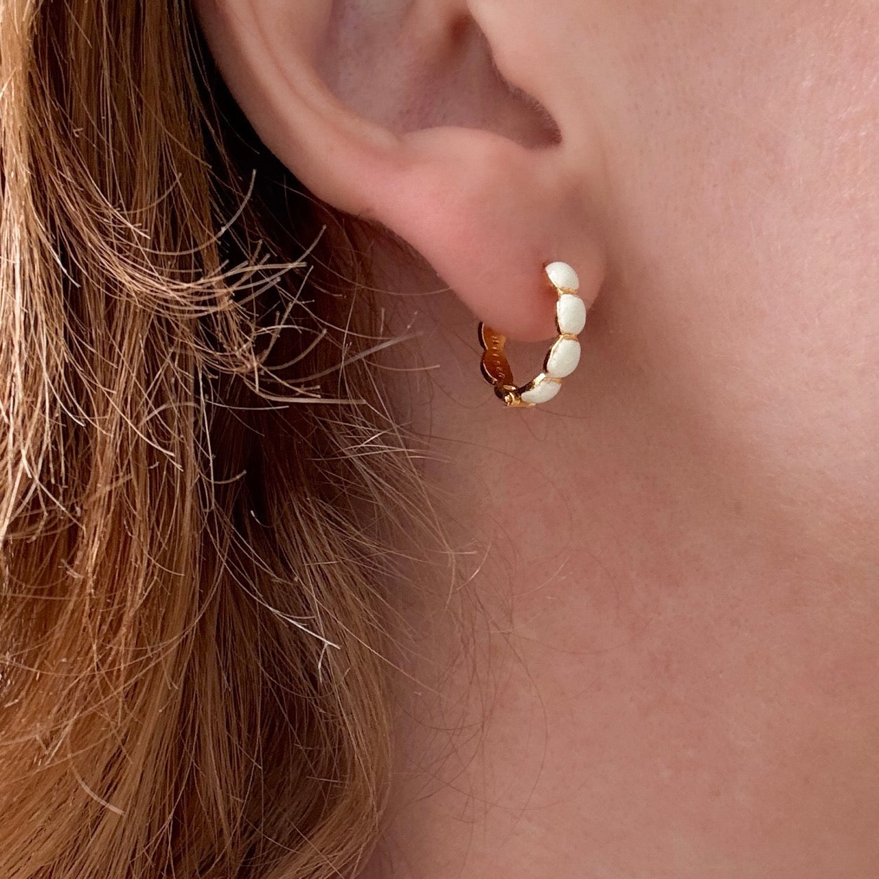 Bubbelring Creme 14 mm Förgylld