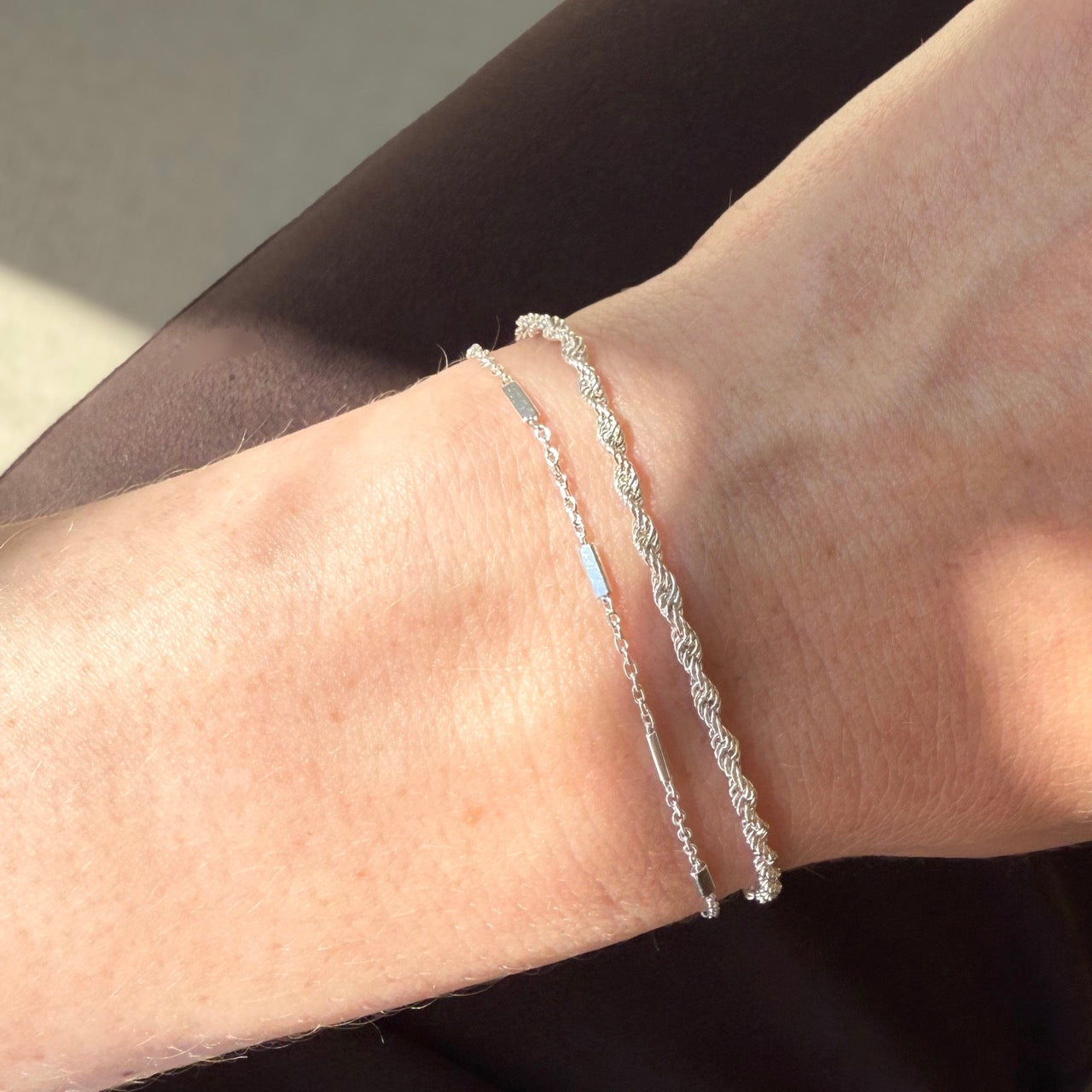 Kabelstångsarmband Silver