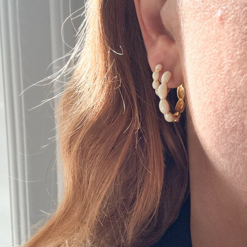 Bubbelring Creme 14 mm Förgylld