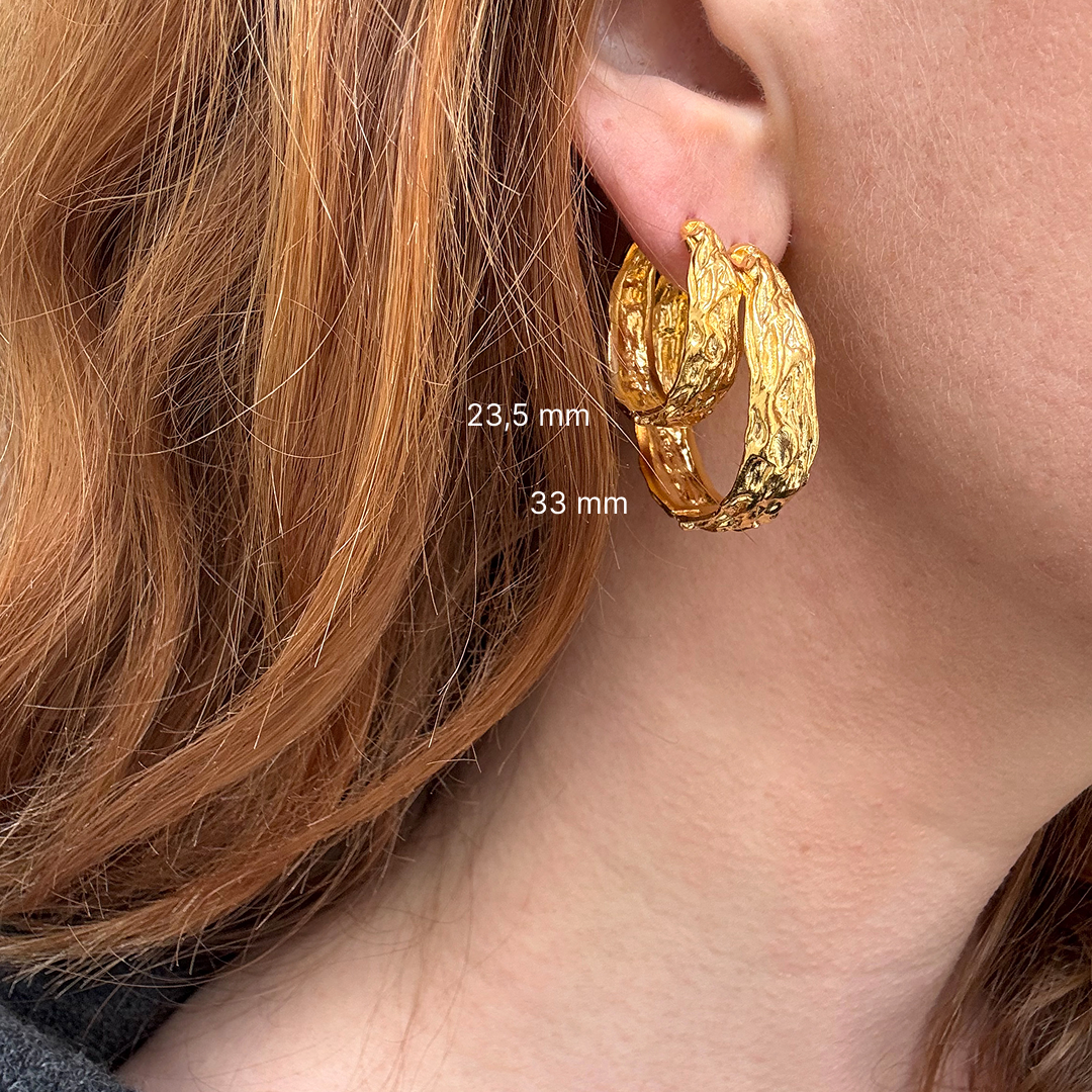 Smält ring 33 mm förgylld