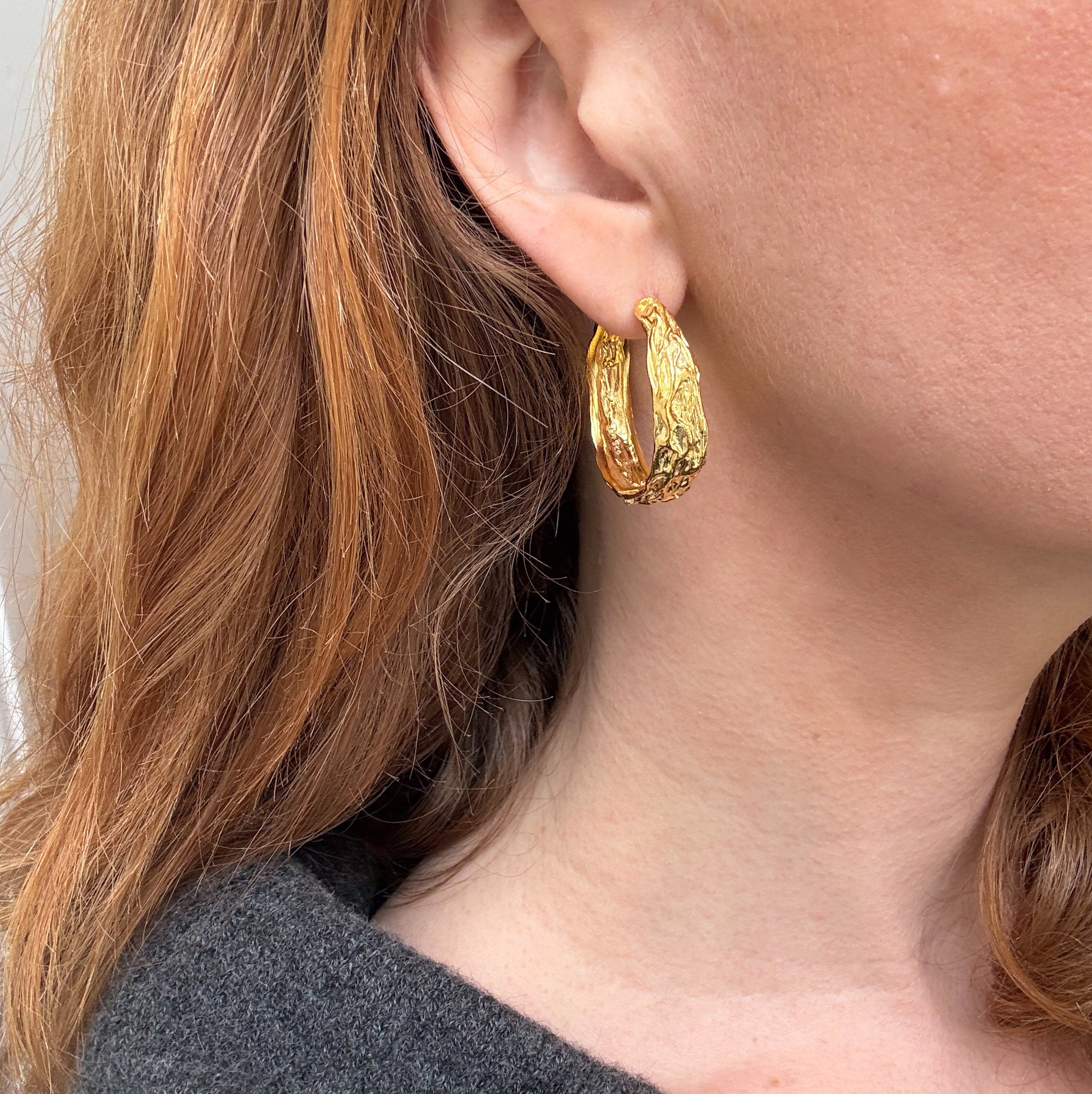 Smält ring 33 mm förgylld