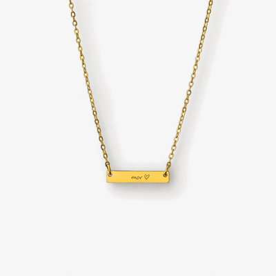 Plade Halskæde i guld m. Indgravering