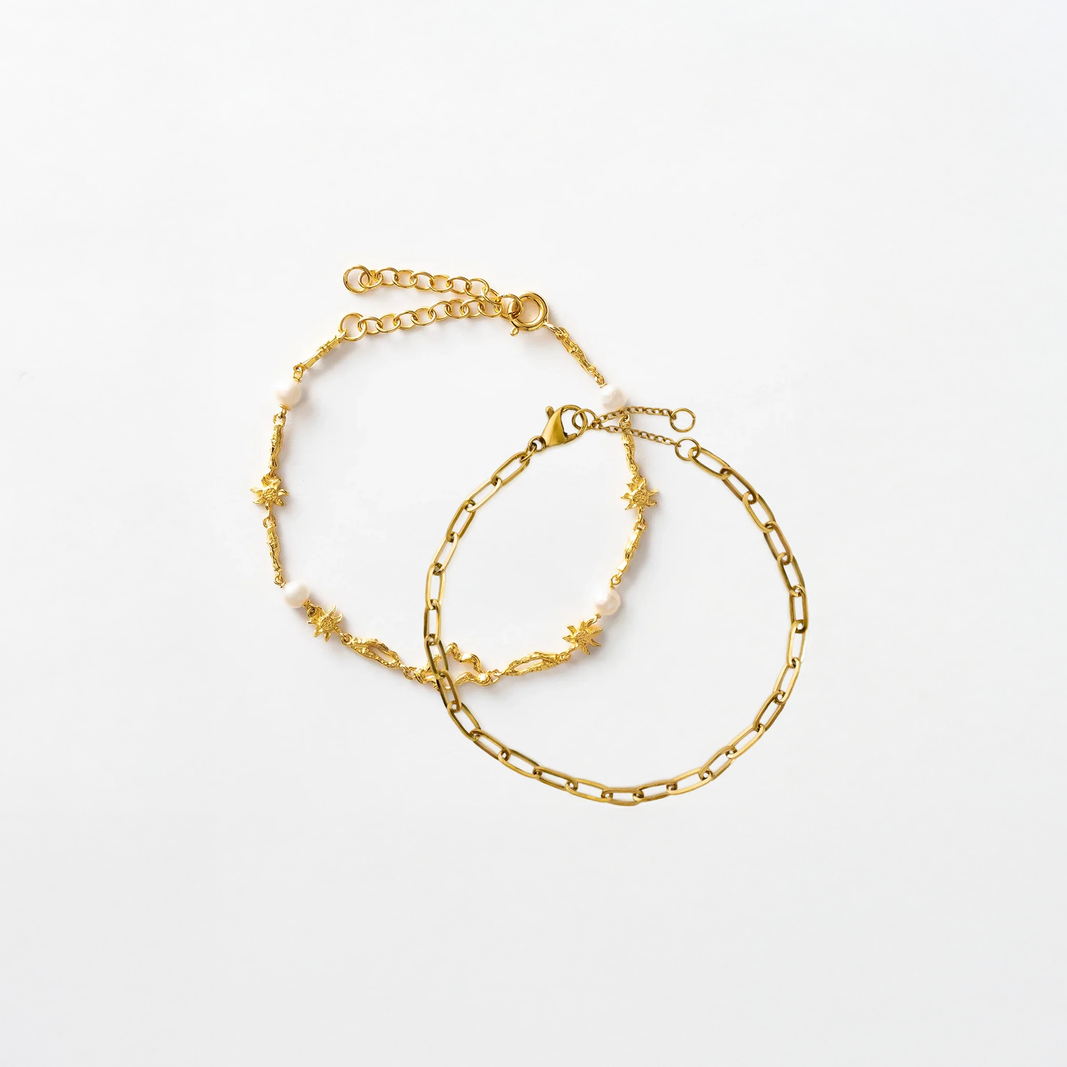 Solis Paperclip Armbånd sæt i guld