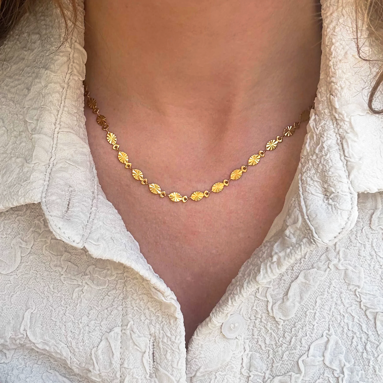 Solhalsband Förgyllt