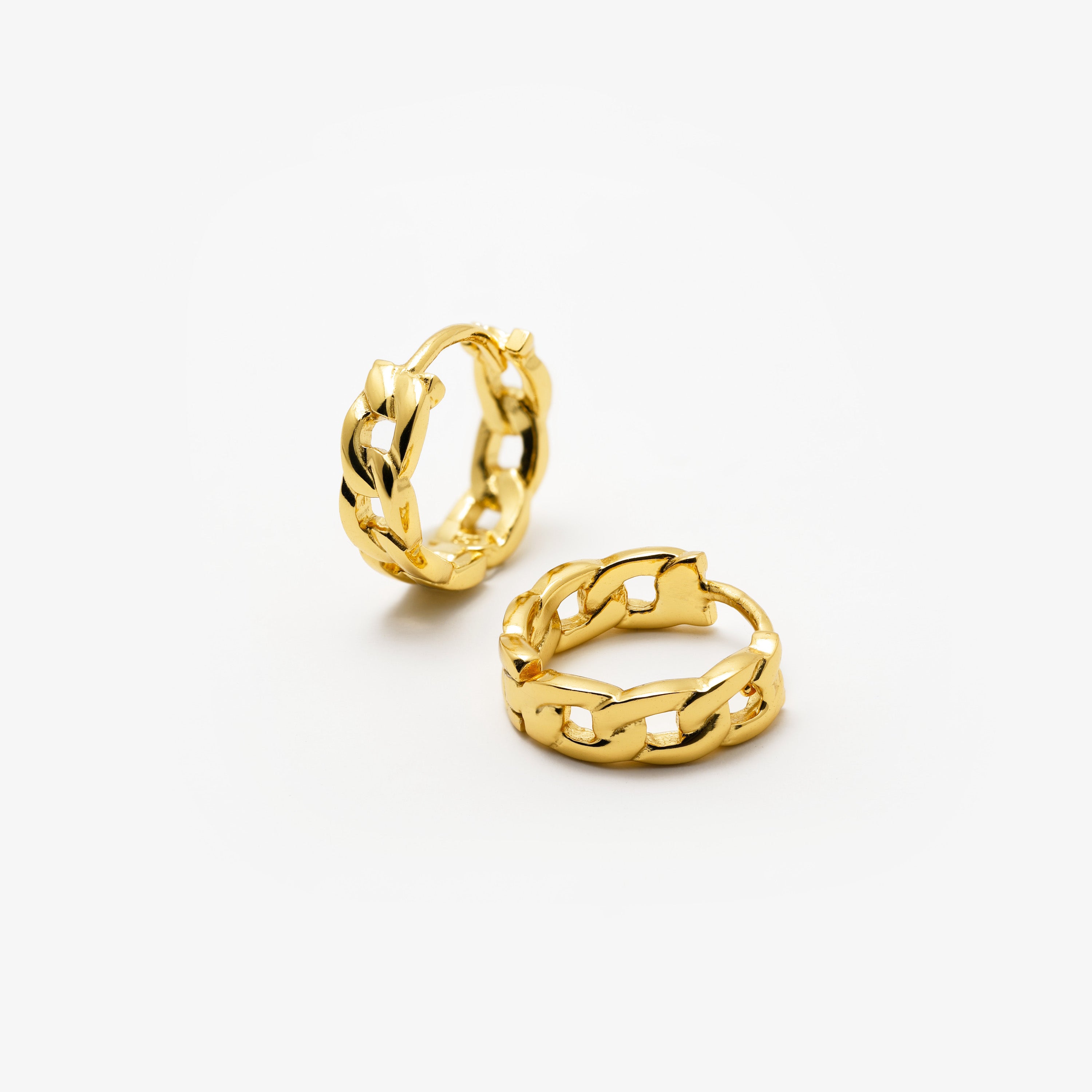 Chain Hoops Øreringe i guld