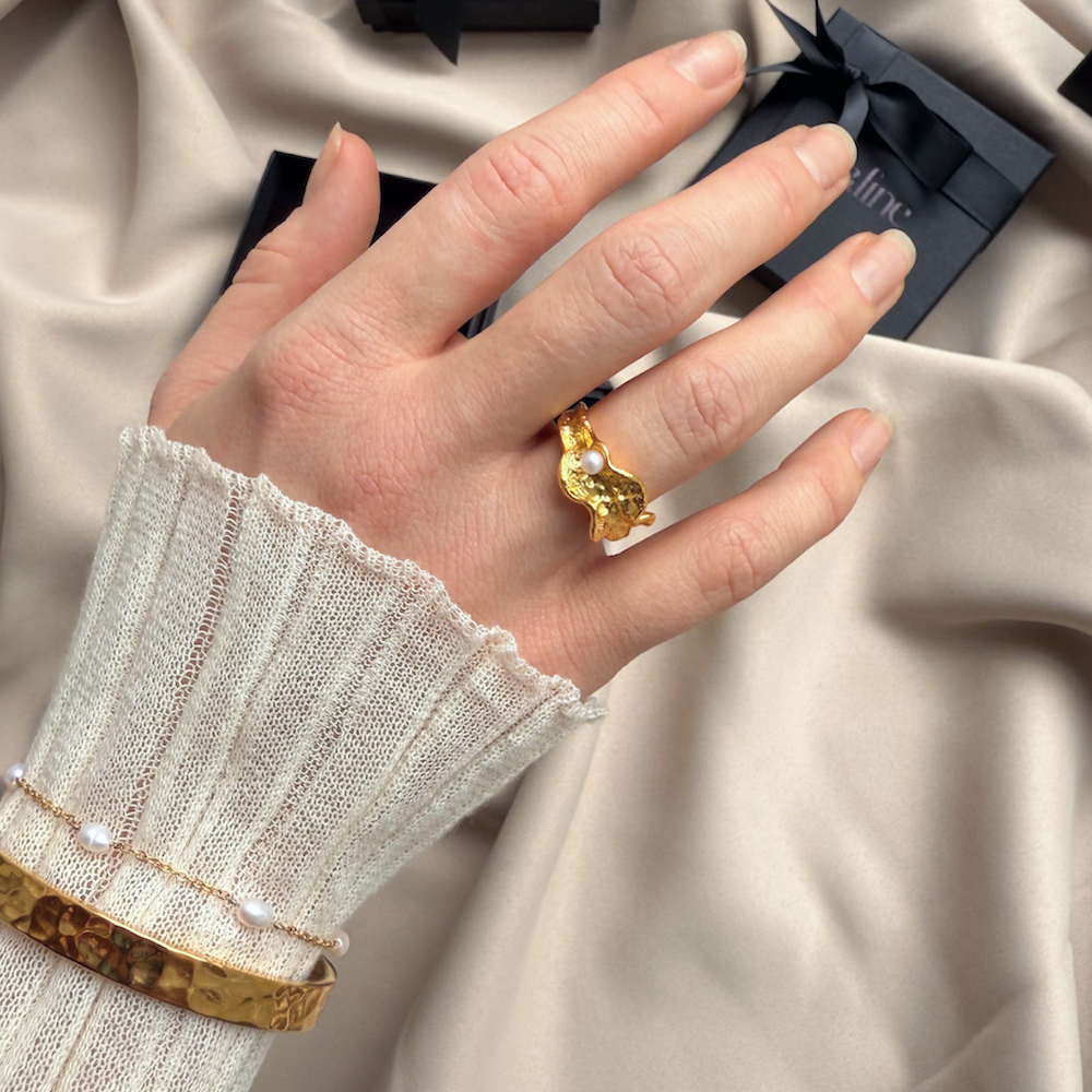 Magma Pärlring Förgylld