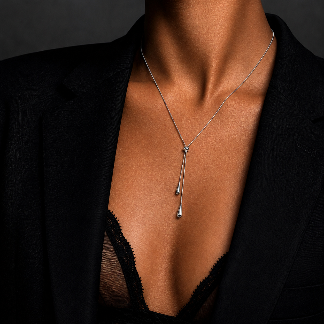 Justerbart Slider Halsband Silverfärgat