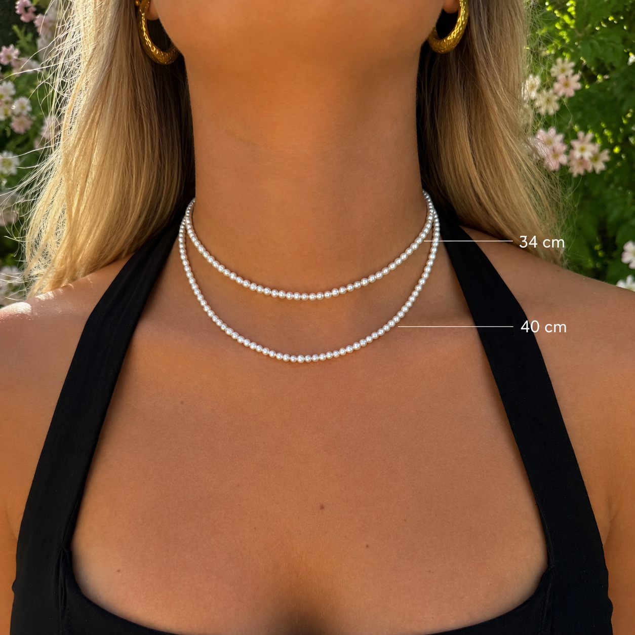 Klassiskt sötvattenspärlhalsband