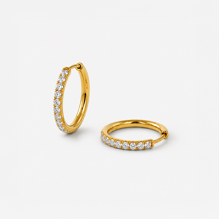 Krystal Øreringe 18K Guldbelagt 20mm