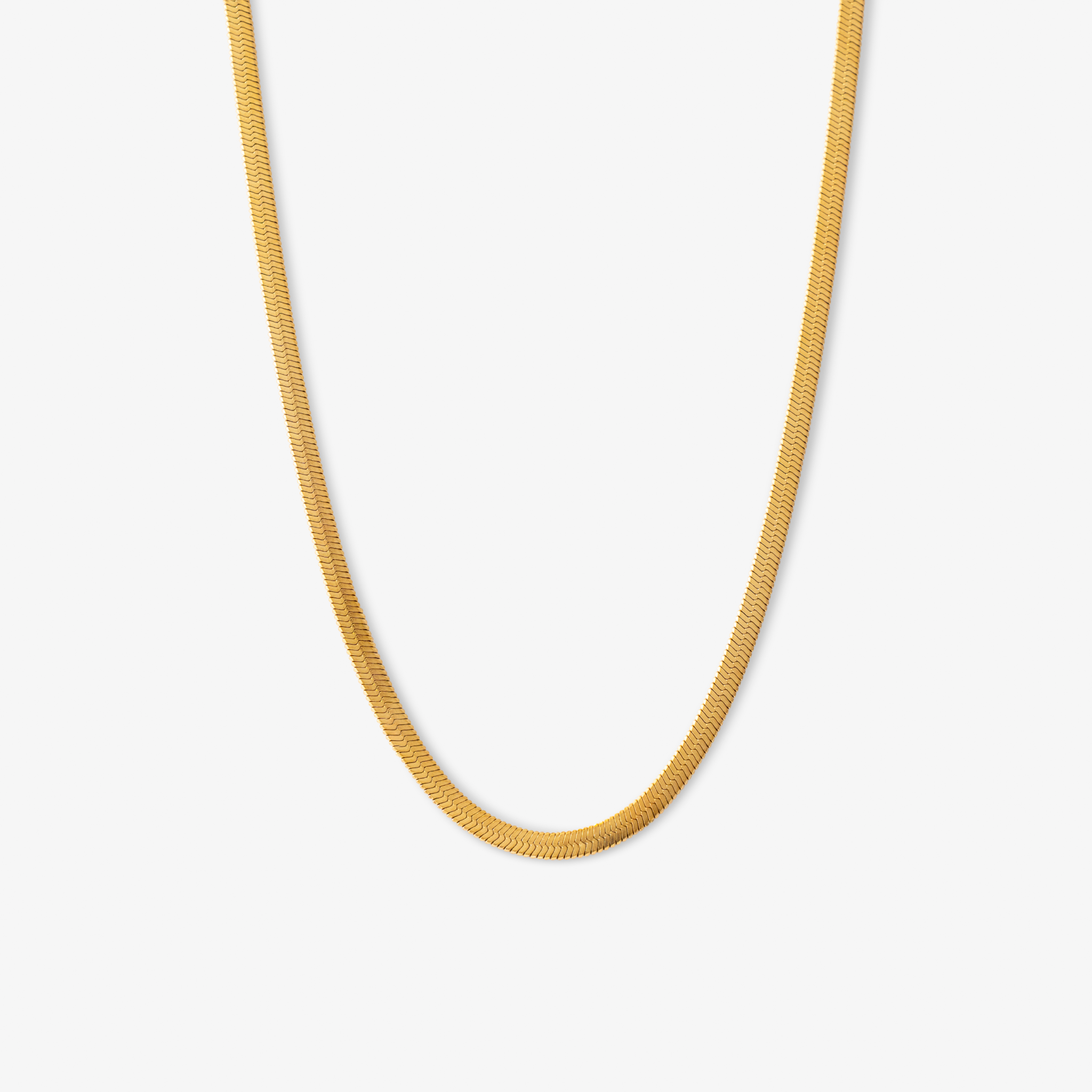 Flad Slange Halskæde i guld