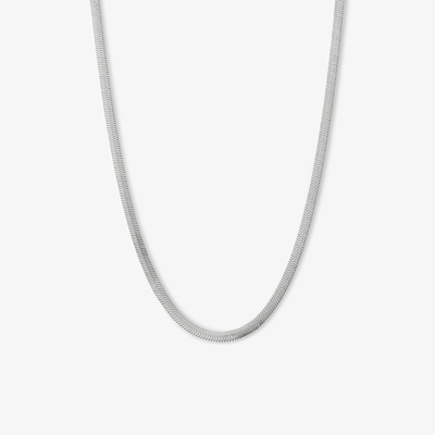 Flad Slange Halskæde 4mm i sølv