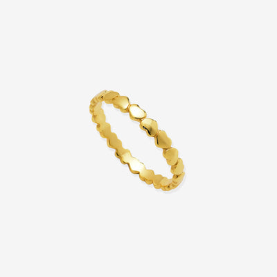 Hjerte Stribe Ring Guldbelagt