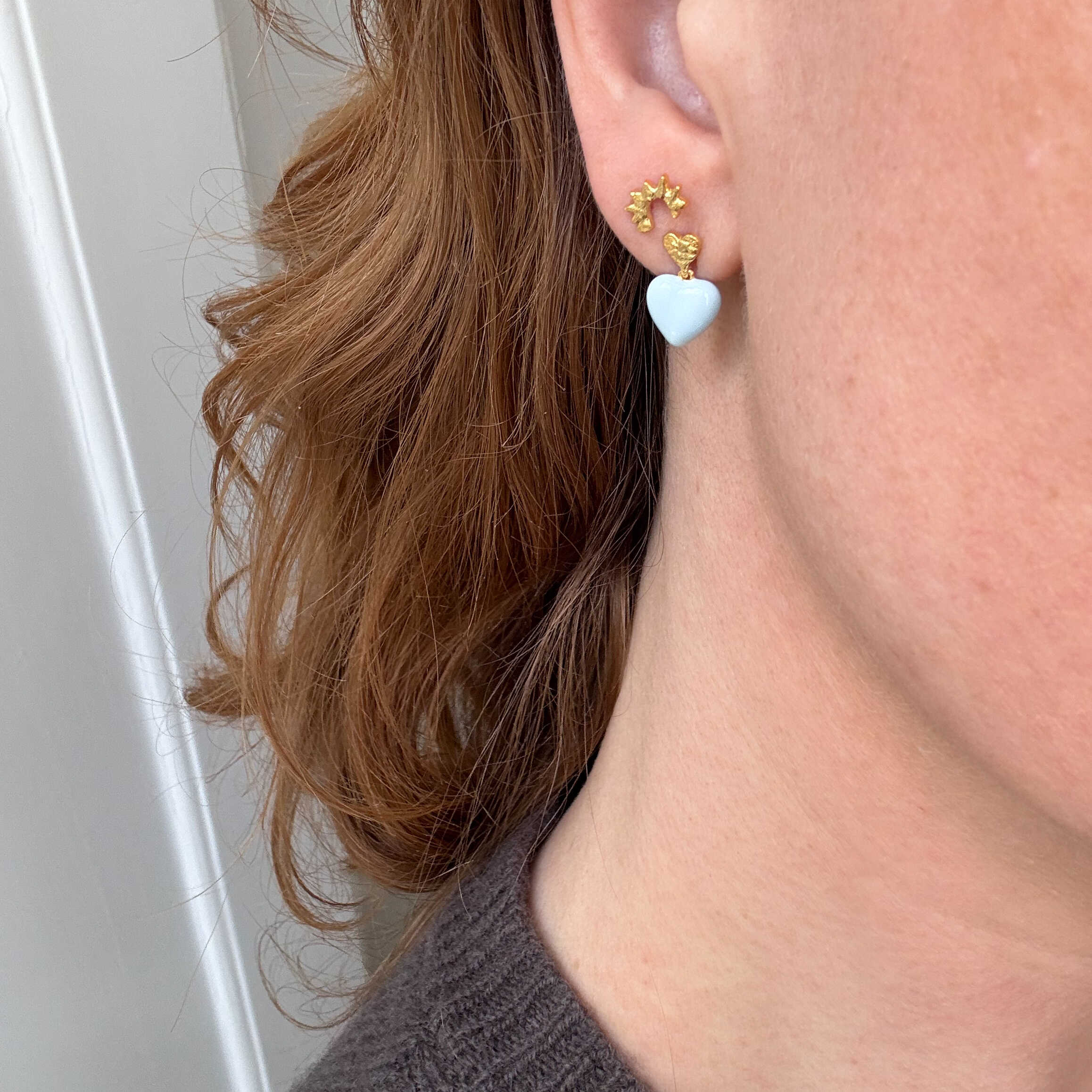 Blå Hjärta Örnstift Förgyllt