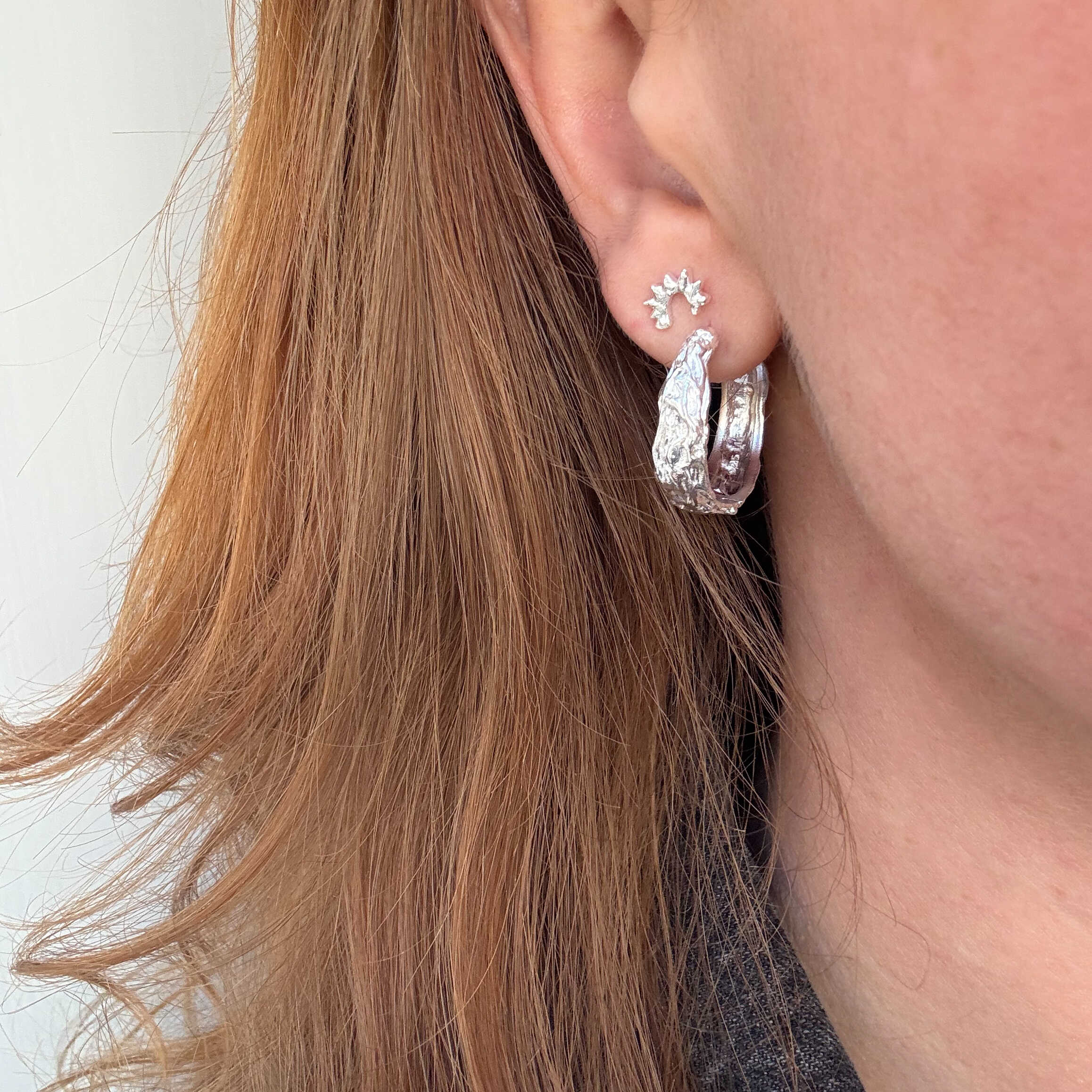 Halv solörnstift silver