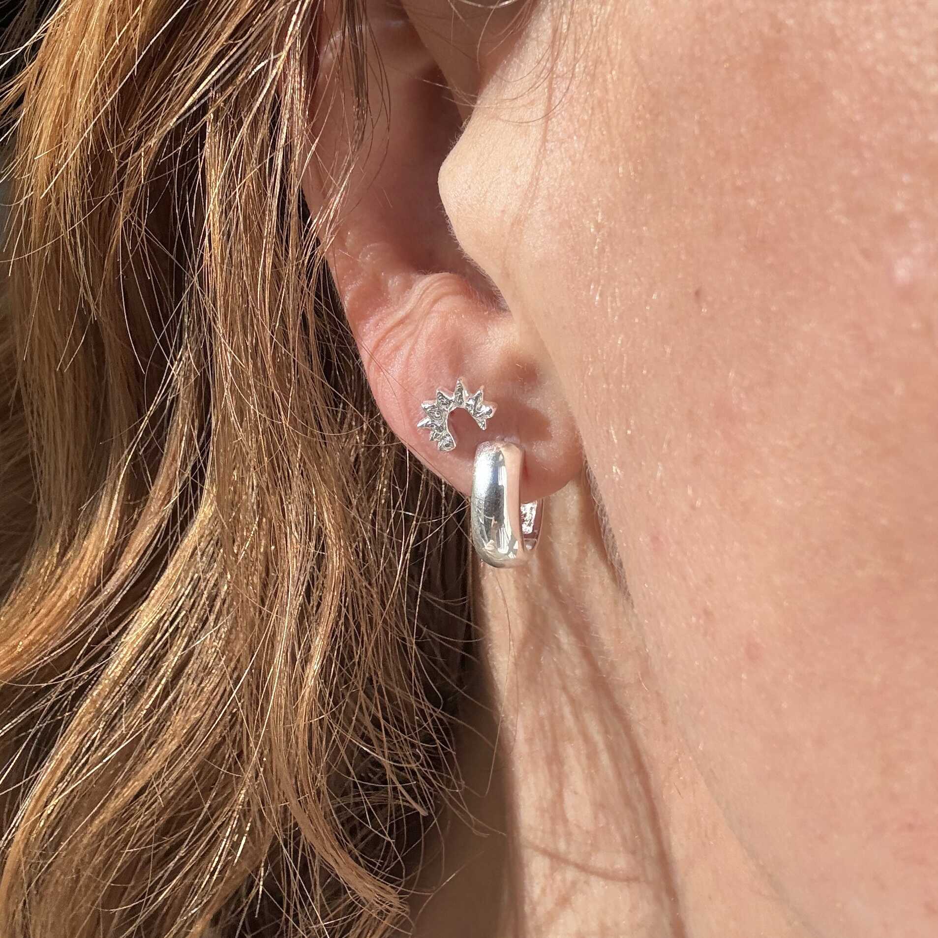 Halv solörnstift silver