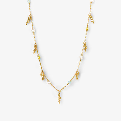 Leaf Dot Halskæde i guld