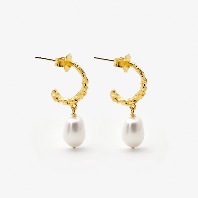 Magma Perle Dome øreringe i guld