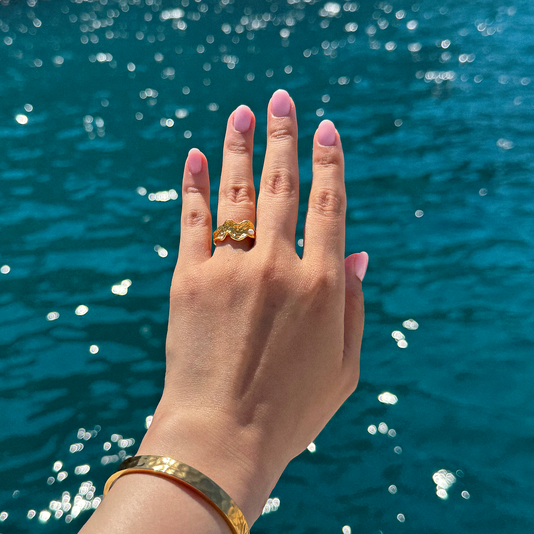 Ring med barok perle