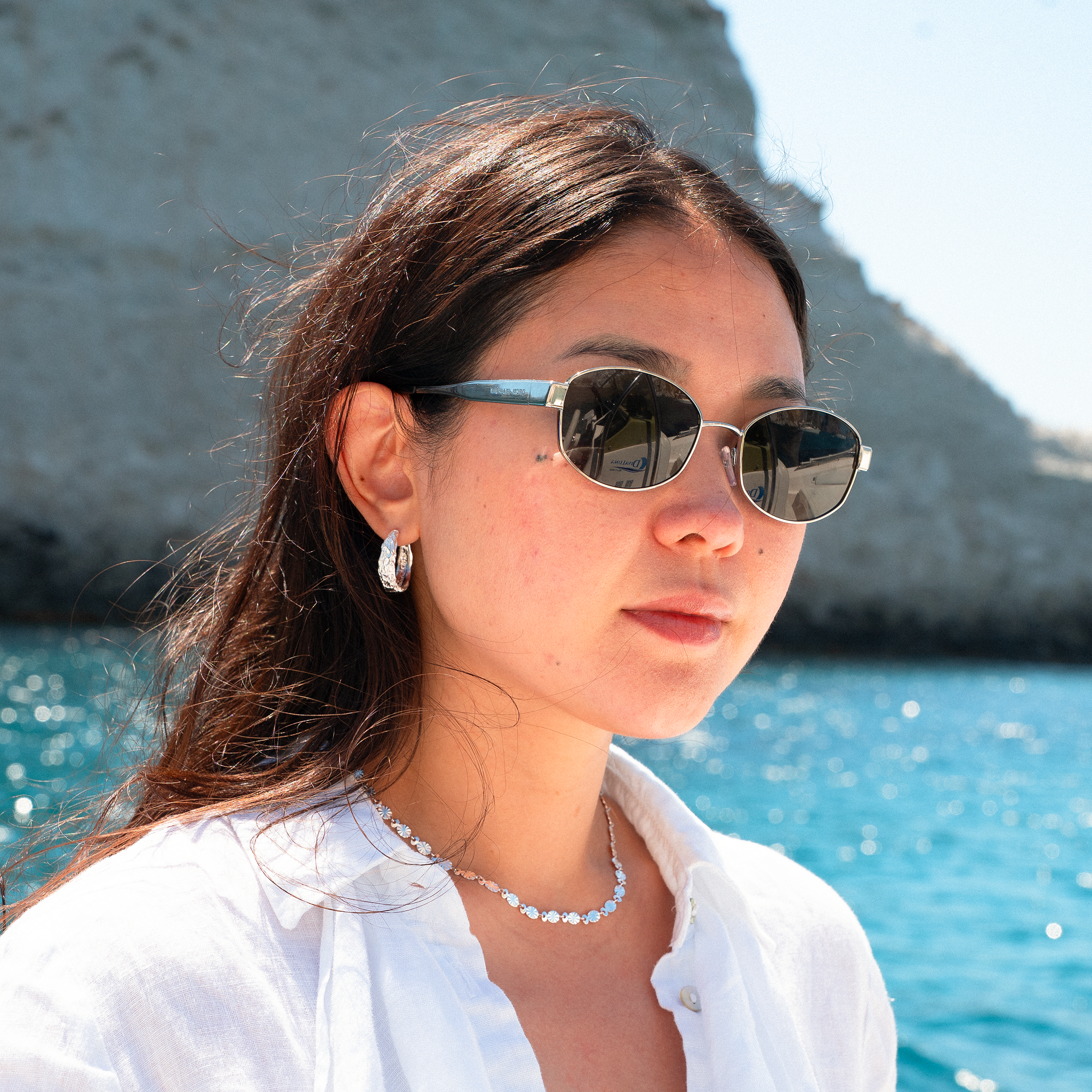 Solhalsband Försilvrat