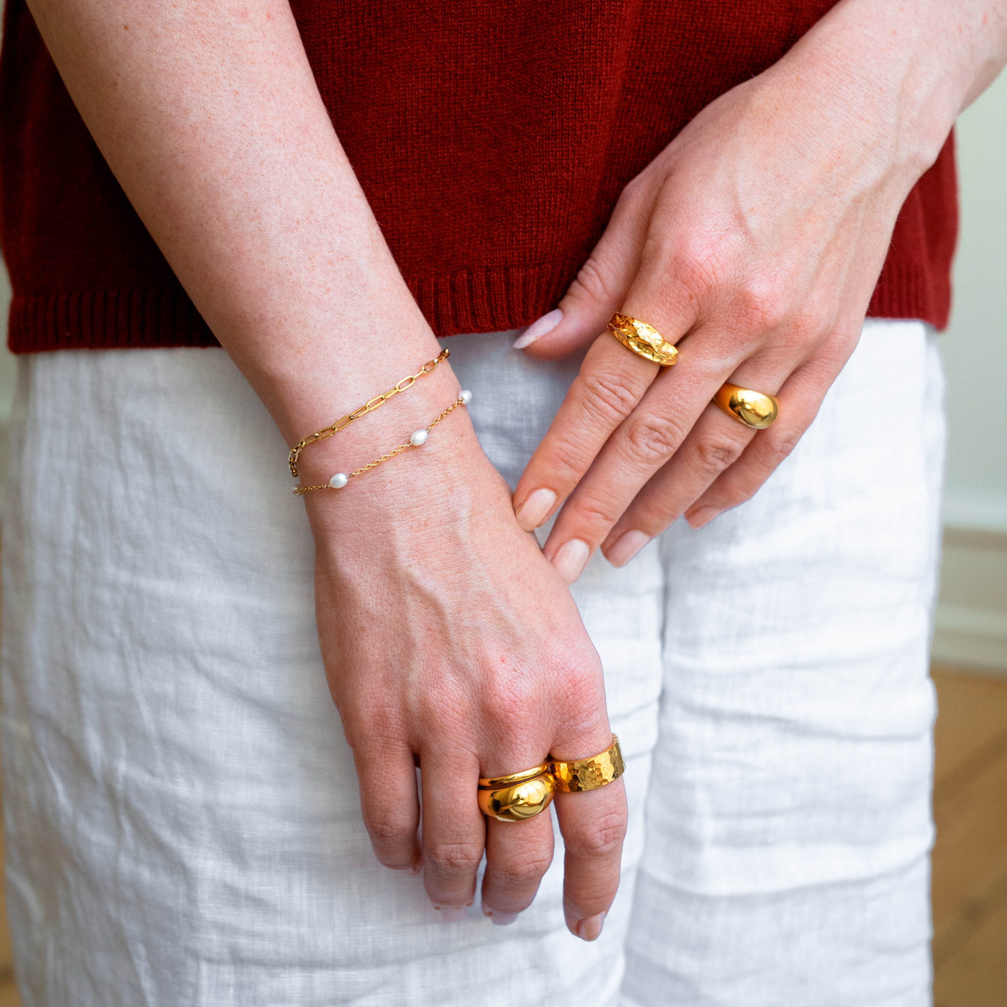 Dot Bead Armband Förgyllt