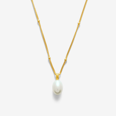 Perle Drop Halskæde i guld
