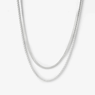 Rope Double Halskæde i sølv