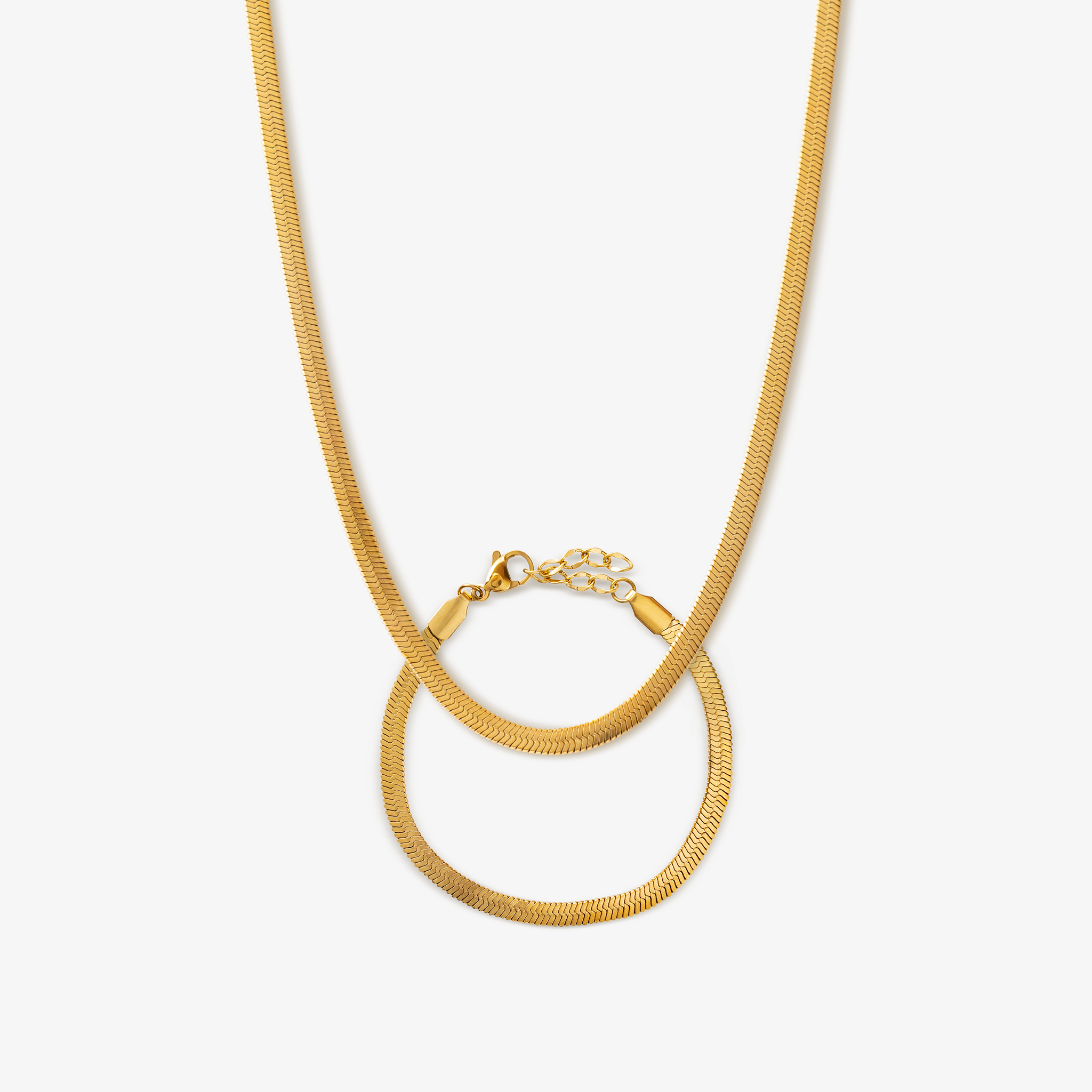 Platt Ormhalsband 4mm Förgyllt