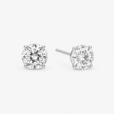 Solitaire Krystal Stud Sølvfarvet