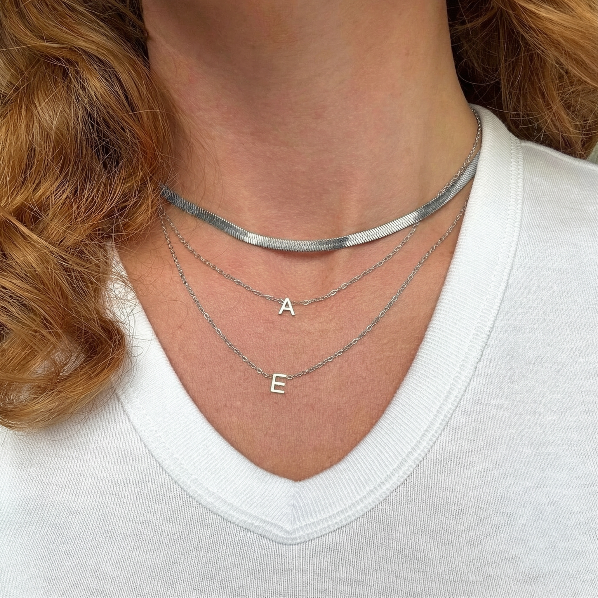 Bokstav Halsband Silver
